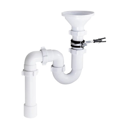 Сифон для мойки 1 1/2х40 прямоточный с разр. потока струи, кругл. переливом D-113, п.т. 40х40/50 Сифон для мойки 1 1/2х40 прямоточный с разр. потока струи, кругл. переливом D-113, п.т. 40х40/50