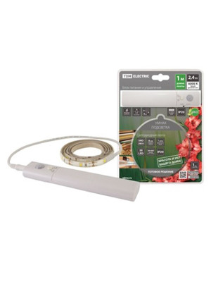 Подсветка 2,4Вт 6000К 5В с датчиком движения 30LED IP20 SMD2835 (1м) 4хААА TDM Подсветка 2,4Вт 6000К 5В с датчиком движения 30LED IP20 SMD2835 (1м) 4хААА TDM