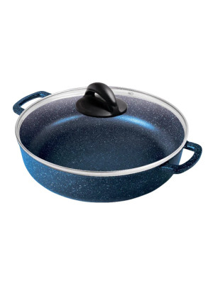 Жаровня алюминиевая  3,5 л 28*7 см стекл крышка под упак Сияние Blue Горница