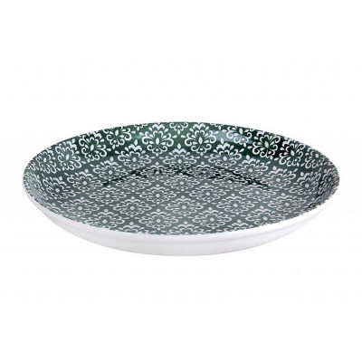 Тарелка фарфоровая суповая 19 см 300 мл Дамаск зеленый Коралл