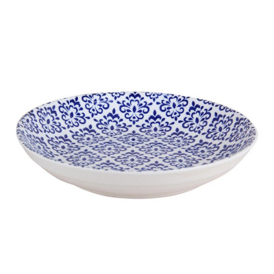 Тарелка фарфоровая суповая 19 см 300 мл Дамаск синий Коралл