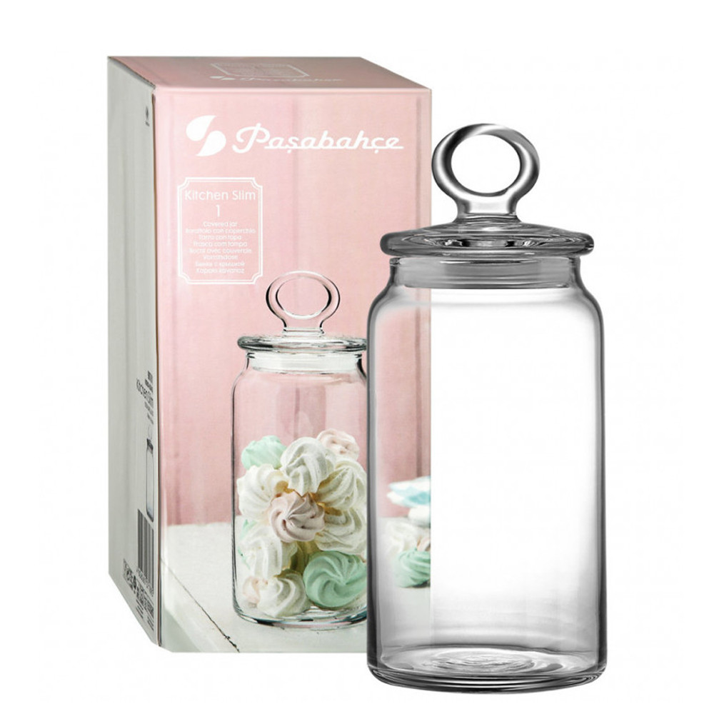 Банка стеклянная для продуктов 1130 мл крышка Kitchen Slim Pasabahce