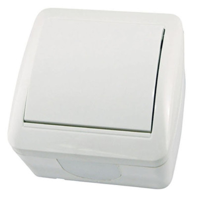 Выключатель 1-кл. открытой установки IP44 10А белый Выключатель 1-кл. открытой установки IP44 10А белый