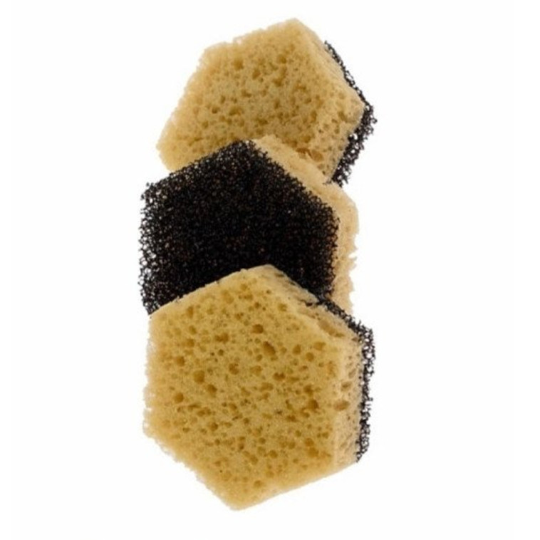 Картинка Губка поролоновая 3 шт 7,5*8,5*2 см вакуум упак черно-коричневый Baizheng