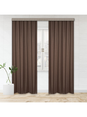 Штора портьерная Рогожка блэкаут шоколад 190*275см 2шт Витерра Штора портьерная Рогожка блэкаут шоколад 190*275см 2шт Витерра