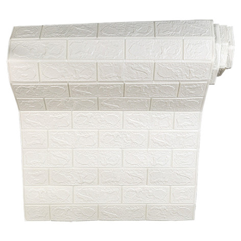 Панель самоклеящаяся 3D Белый кирпич полотно 0,7х2,5м толщина 0,3см Грейс