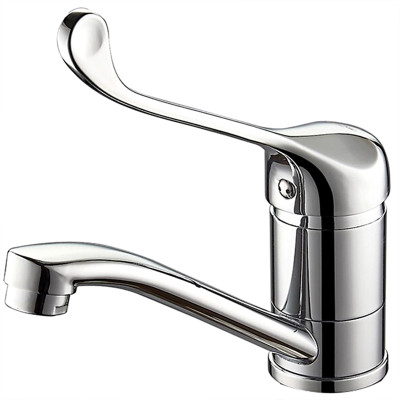 Смеситель для кухни однорыч. 40мм гайка излив (154мм) хирургич ручка Латунь Хром Ledeme L4579-2