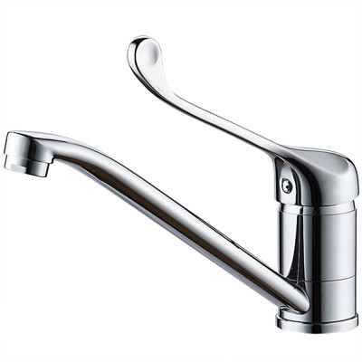 Смеситель для кухни однорыч. 40 мм гайка излив (233мм) хирургич ручка Латунь Хром Ledeme L4979