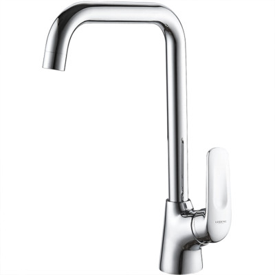 Смеситель для кухни однорыч. 35мм гайка излив высокий поворотн Латунь Хром Ledeme L4048