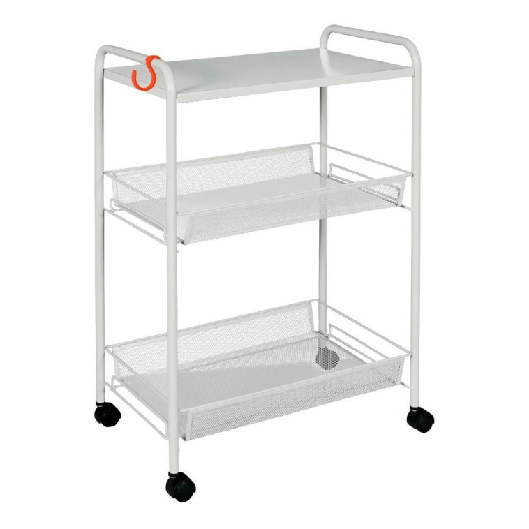 Этажерка металлическая 3-х ярусная 45*30*65 см белая Ладья 33 КС ЗМИ