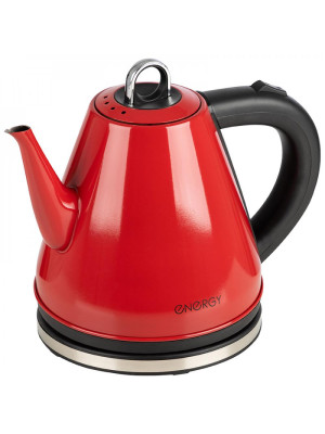 Чайник металлический электрический 1,2 л 0,95 кВт диск красный Energy Чайник металлический электрический 1,2 л 0,95 кВт диск красный Energy