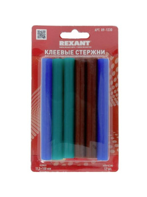 Стержни клеевые 11,3мм*100мм цветные 12шт Стержни клеевые 11,3мм*100мм цветные 12шт