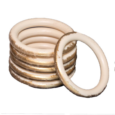 Кольцо слоновая кость с золотом 28мм Дубрава