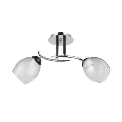 Люстра 2 плафона 42*26*24 см E27 60Вт 9м2 плафон стекло черный хром Baizheng