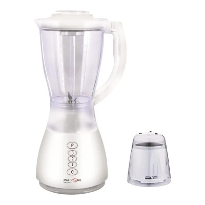 Блендер стационарный 350 Вт кувшин пласт 1,5 л 4 скорости импульс измельчение белый Maxtronic