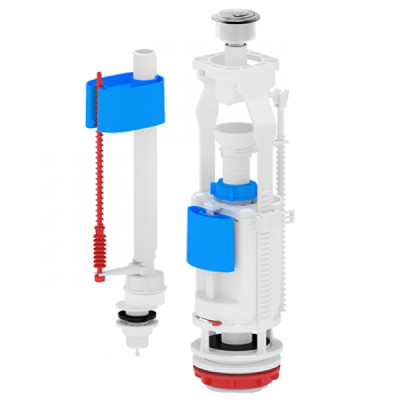 Арматура для унитаза нижняя подв.1/2 пласт. 2-кнопка хром (20) WC3550M