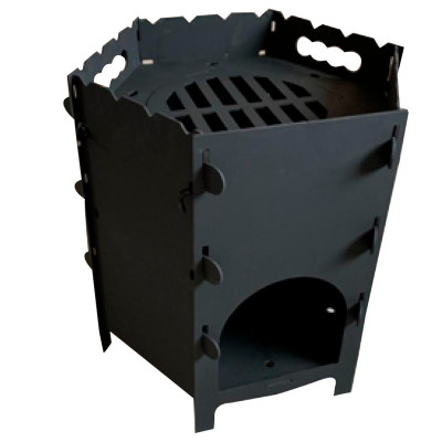 Печь стальная 8-12 л сталь 45*43*26 см 3 мм походная разборная