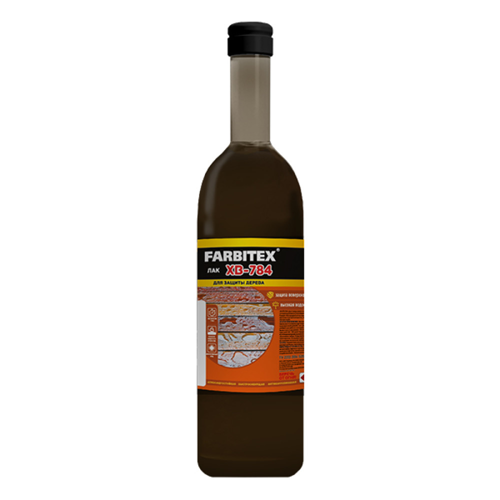 Лак ХВ-784 Янтарь 0,5 кг (12) стекло FARBITEX