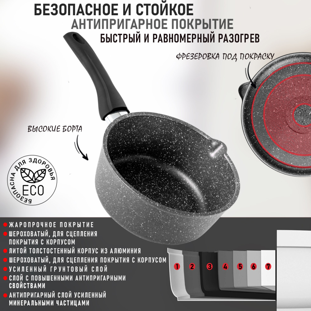 Ковш алюминиевый  1,5 л Гранит Горница