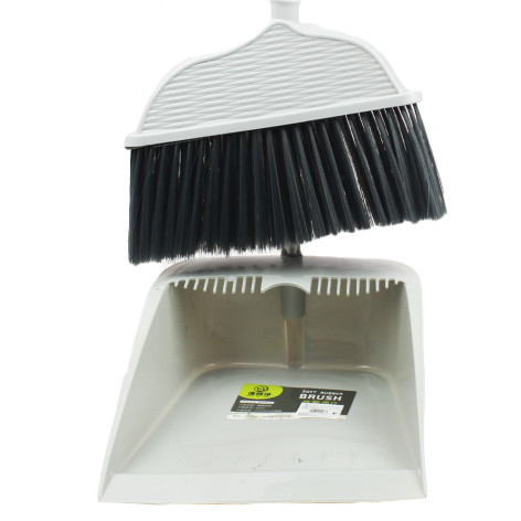 Набор пластиковый для уборки веник + совок 96*39*64 см пластик ручка серый Baizheng