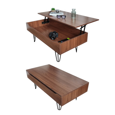 Стол МДФ журнальный 100*50*55 см трансформер ящик рама металл черный орех Baizheng Стол МДФ журнальный 100*50*55 см трансформер ящик рама металл черный орех Baizheng