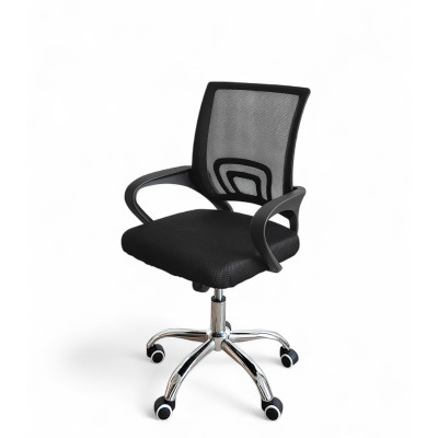 Кресло офисное 76*60*40 см до 120 кг сетка черный крестовина хром Baizheng