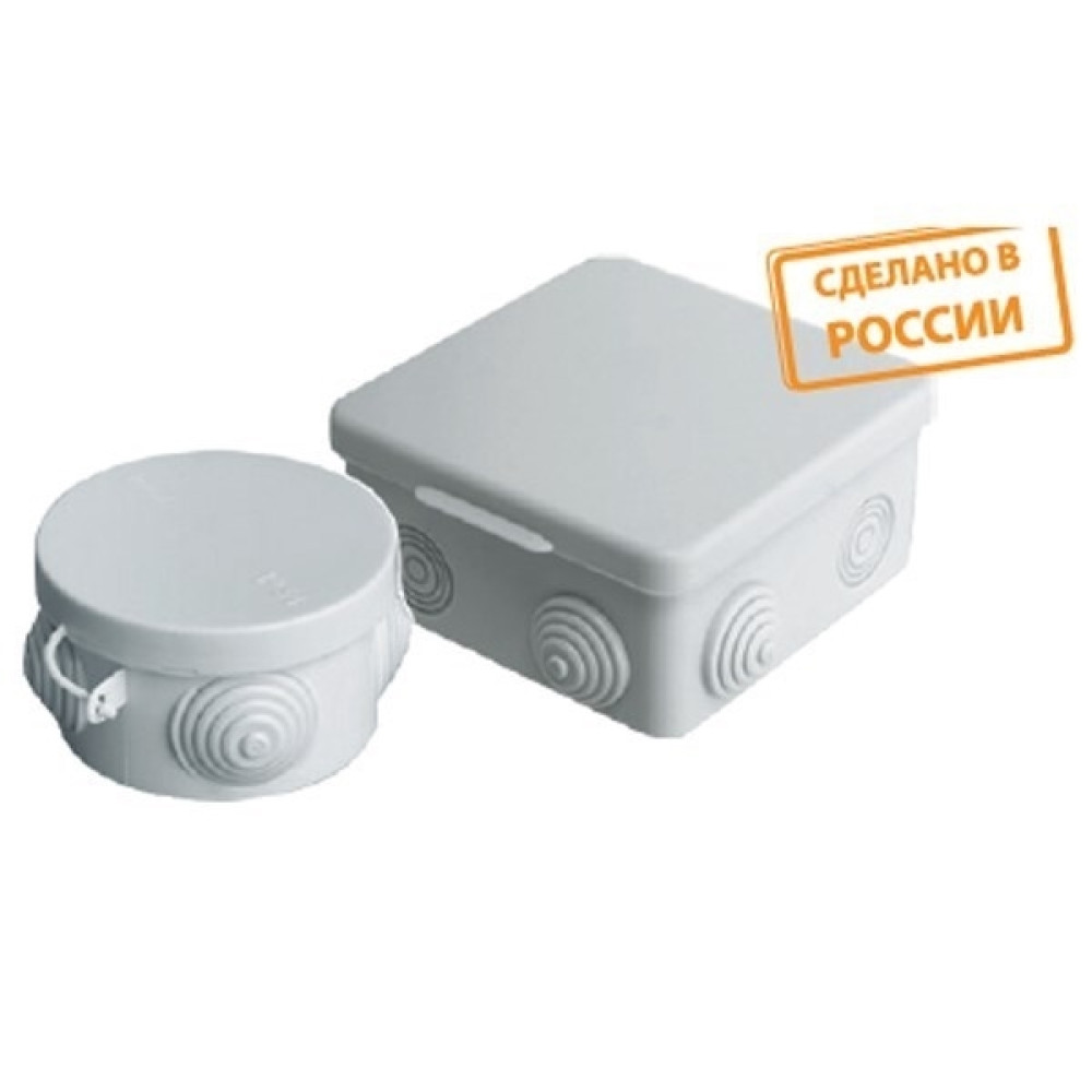 Коробка распаячная ОП D65х40мм, крышка, IP54, 4вх. TDM