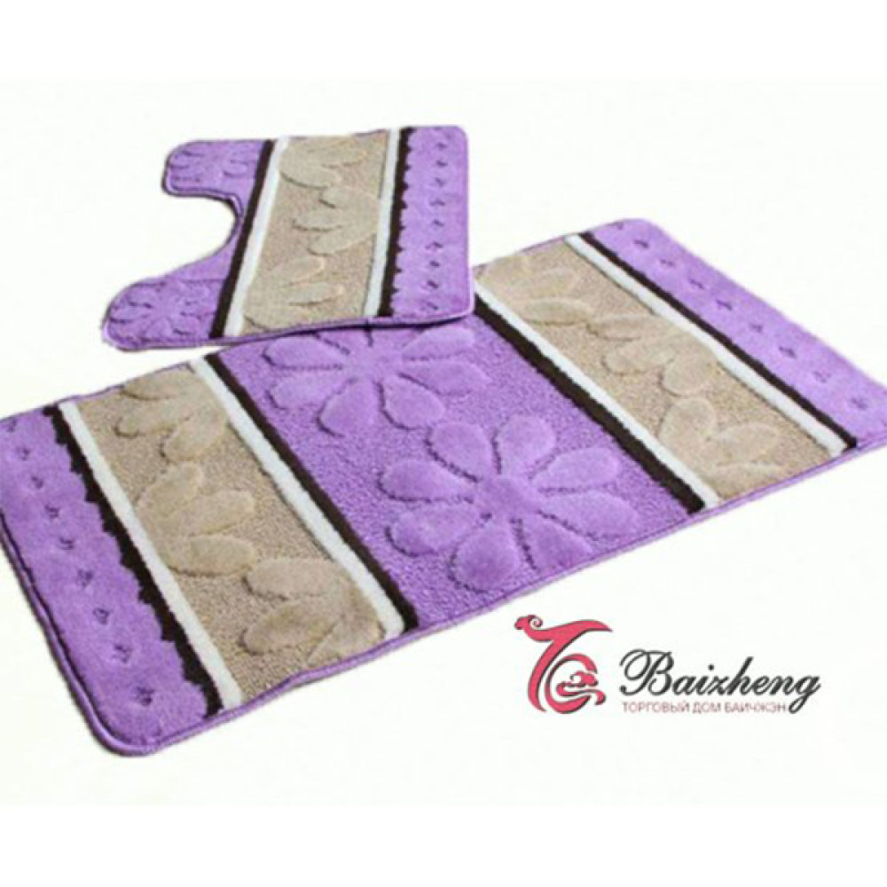 Коврик для ванной 50*80/40*50см лаванда B037 Baizheng
