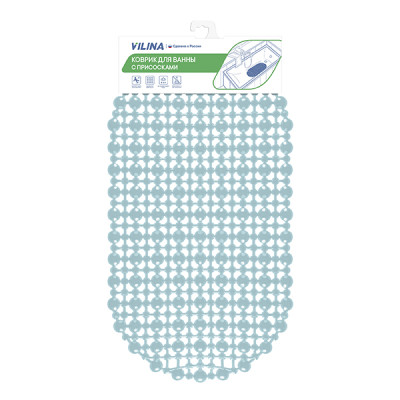 Коврик SPA для ванны Комфорт 36х65 см дымчато-голубой 7061-smokyblue Вилина