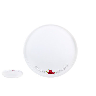 Тарелка фарфоровая обеденная 21 см бело-красный Home made Коралл Тарелка фарфоровая обеденная 21 см бело-красный Home made Коралл