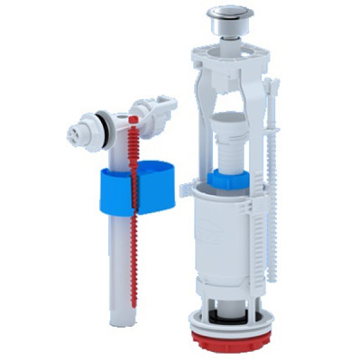 Арматура для унитаза нижняя подв.1/2 пласт.кнопка белая (20) WC6550