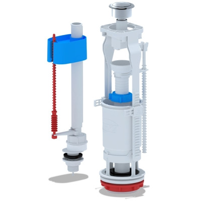 Арматура для унитаза нижняя подв.1/2 пласт.кнопка хром (20) WC6550М/