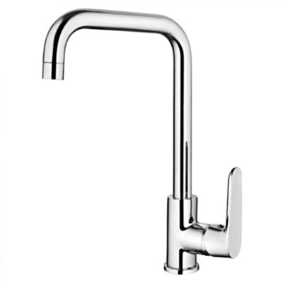 Смеситель для кухни однорыч. 35мм гайка излив высокий поворотн Латунь Хром Ledeme L4177