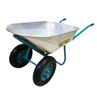 Тачка строительная двухколесная усиленная 120л 300кг колеса пневмат 4,00/4,80-8 втулка 20 GROWER NEW