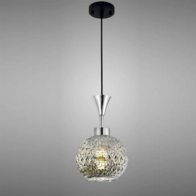 Люстра кухонная 1 плафон 14,5*80 см Е27 60Вт 4м2 хром черный Baizheng