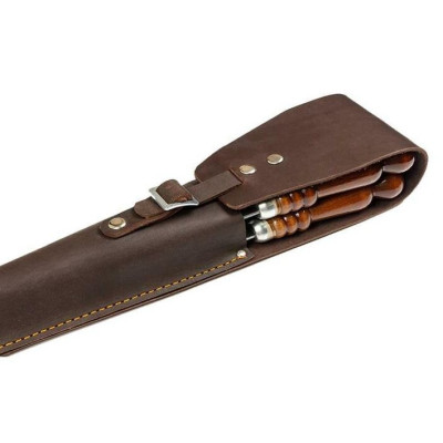 Набор шампуров нерж сталь 6 шт 680*95*70 мм деревян ручка чехол натур кожа коньяк Набор шампуров нерж сталь 6 шт 680*95*70 мм деревян ручка чехол натур кожа коньяк