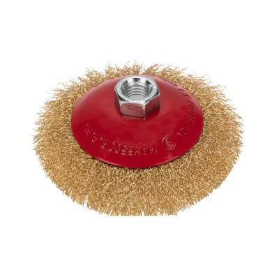 Щетка дисковая проволочная коническая для УШМ 125мм М14 KRANZ