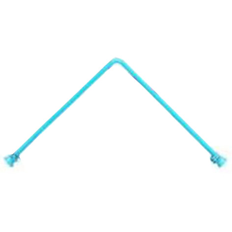 Карниз для ванной 240см угловой с кольцами голубой Океан