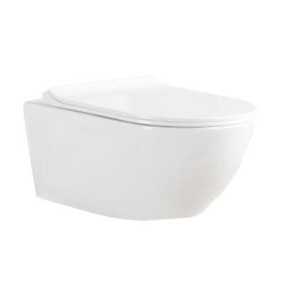 Унитаз подвесной Knois KN9722001 белый, душевой слив, микролифт 53,3*36,5*35,5 см