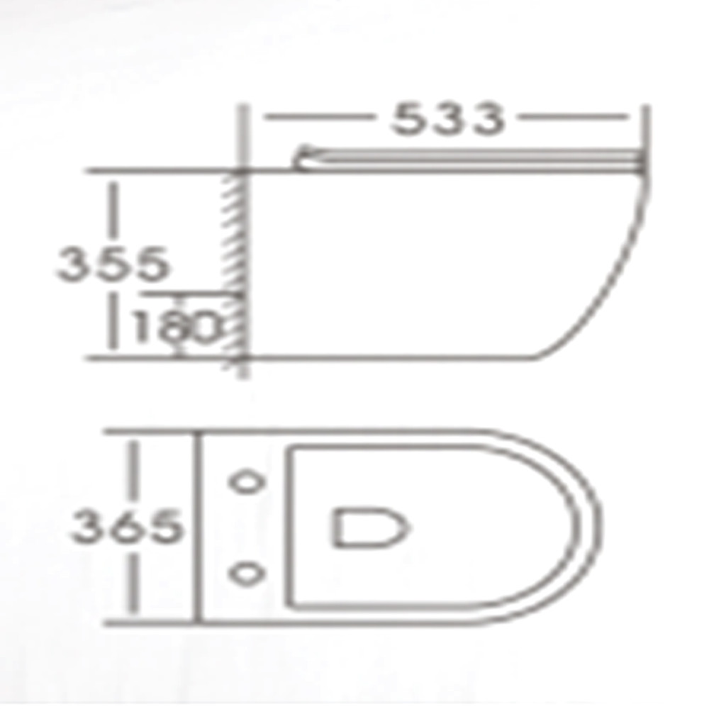 Унитаз подвесной Knois KN9722001 белый, душевой слив, микролифт 53,3*36,5*35,5 см
