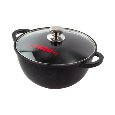 Казан алюминиевый 28*15 см 6 л  стекл/крышка КЛАССИК Горница