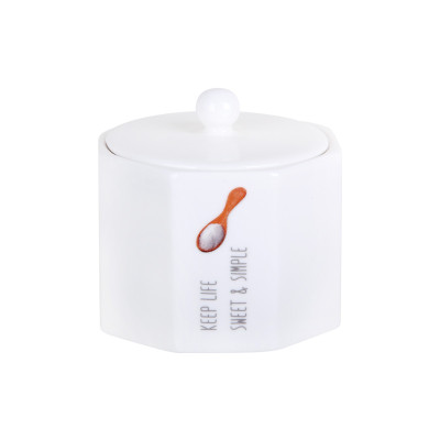 Сахарница фарфоровая 300 мл бело-коричневый Home made Коралл Сахарница фарфоровая 300 мл бело-коричневый Home made Коралл