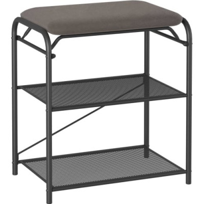 Подставка металлическая для обуви 3-х ярусная 45*30*50 см сиденье черный Гранада 13_НБК ЗМИ Подставка металлическая для обуви 3-х ярусная 45*30*50 см сиденье черный Гранада 13_НБК ЗМИ