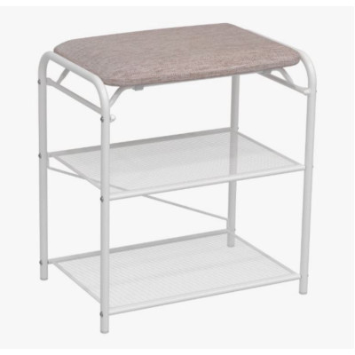 Подставка металлическая для обуви 3-х ярусная 45*30*50 см сид ящик белый Гранада 13В_НБК ЗМИ Подставка металлическая для обуви 3-х ярусная 45*30*50 см сид ящик белый Гранада 13В_НБК ЗМИ