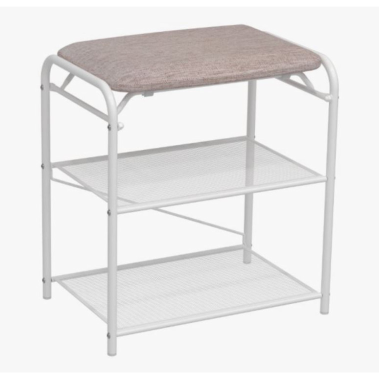 Подставка металлическая для обуви 3-х ярусная 45*30*50 см сид ящик белый Гранада 13В_НБК ЗМИ