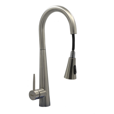 Смеситель DIKALAN для кухни высокий излив, нержавеющая сталь, Сатин (12) B5268-5