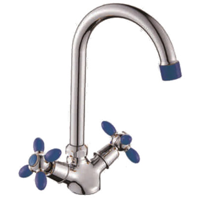 Смеситель DIKALAN для кухни махов. гайка. с высоким изливом махов. голубой (12) D4471-6