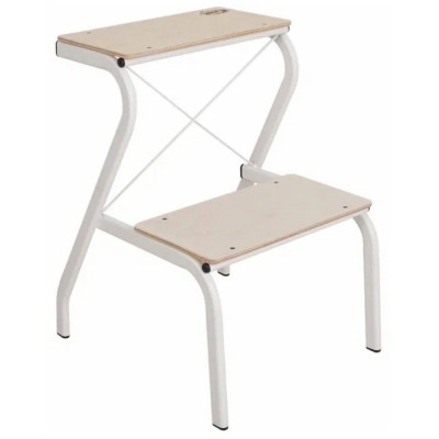 Табурет-стремянка металлический 43*44*56 мм белый Конек ЗМИ Табурет-стремянка металлический 43*44*56 мм белый Конек ЗМИ