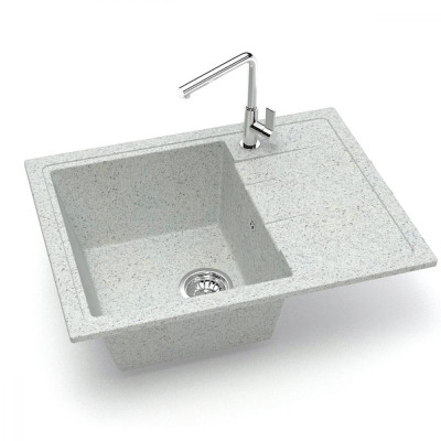 Мойка кухонная гранитная 150 светл серая (прямоуг) 580*470*200мм
