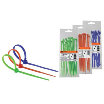 Хомуты нейлоновые 100*2,5мм красные TDM Хомуты нейлоновые 100*2,5мм красные TDM